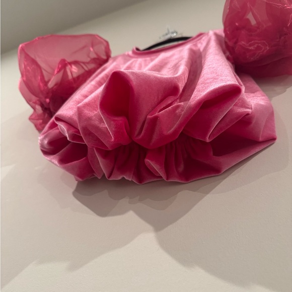 Anthropologie Pink Puff Sleeve Blouse - Picture 3 of 5